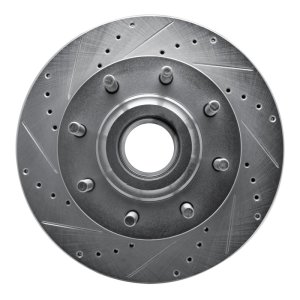 Ford F-250 Brake Rotor (1) - Front Left - R1 Concepts - Drilled & Slotted - Silver - `06-`12